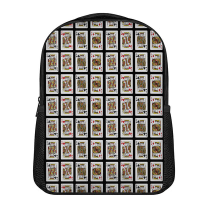 Four Kings Playing Cards Pattern Print Casual Backpack
