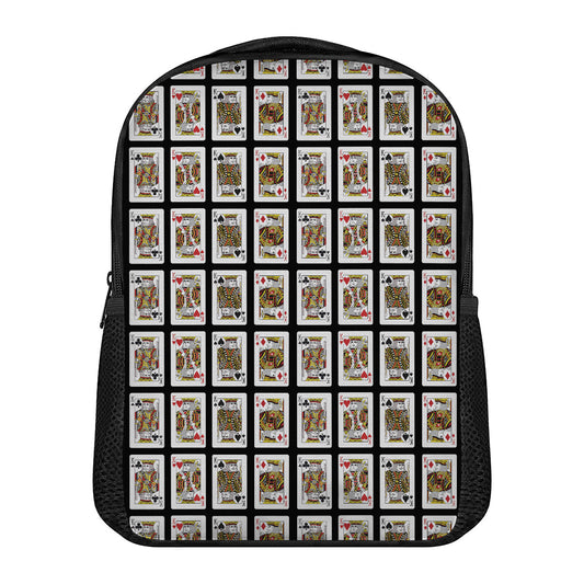 Four Kings Playing Cards Pattern Print Casual Backpack