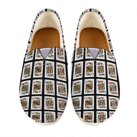 Four Kings Playing Cards Pattern Print Casual Shoes
