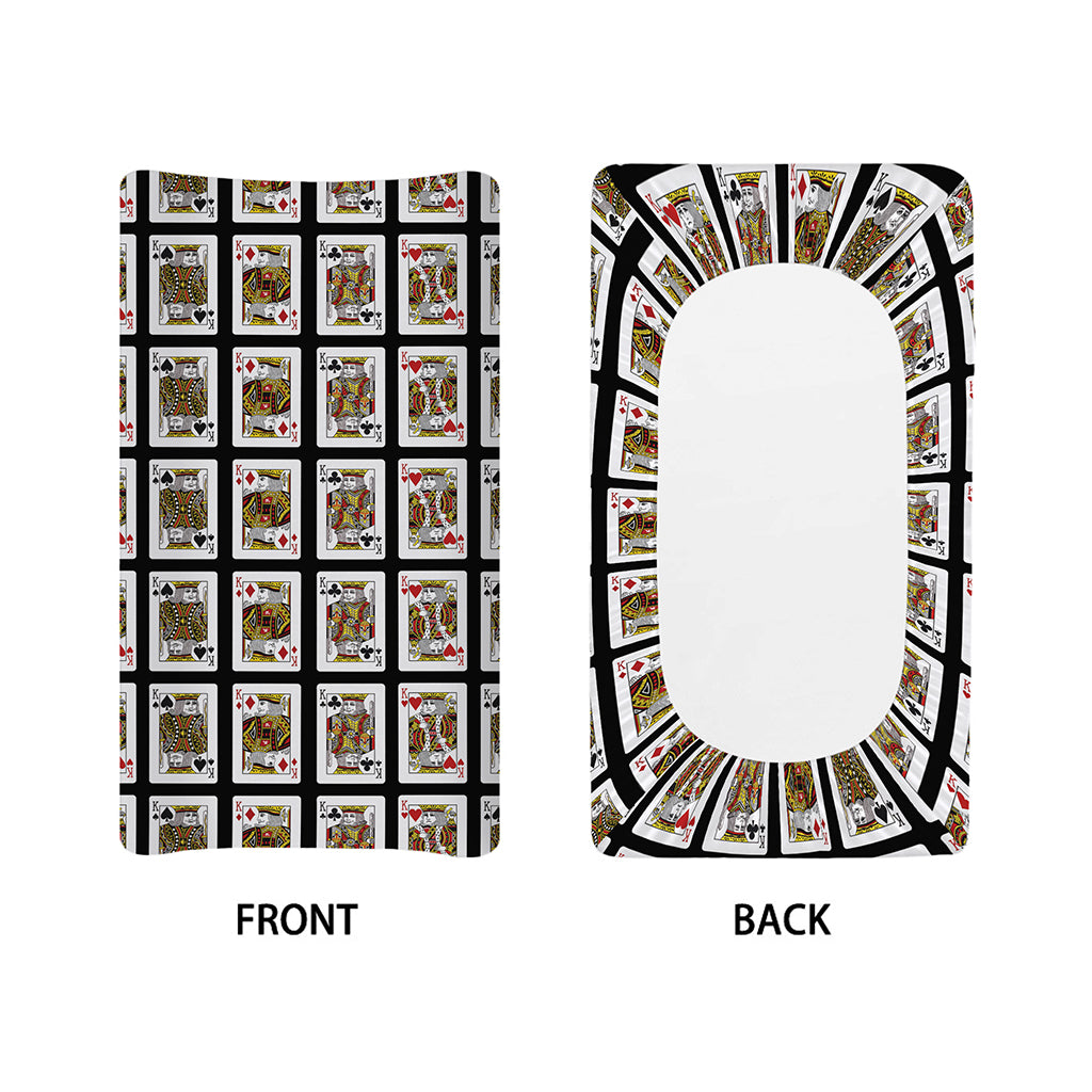 Four Kings Playing Cards Pattern Print Changing Pad Cover
