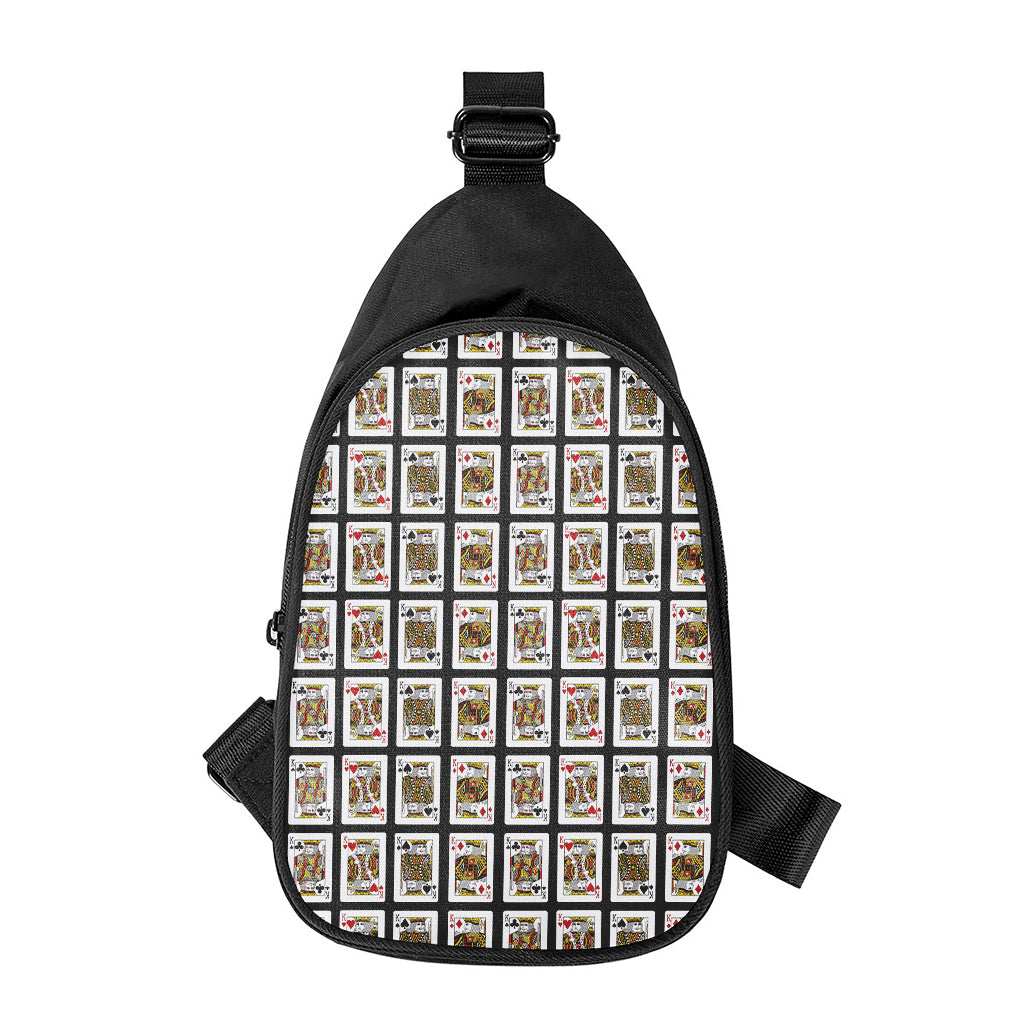 Four Kings Playing Cards Pattern Print Chest Bag