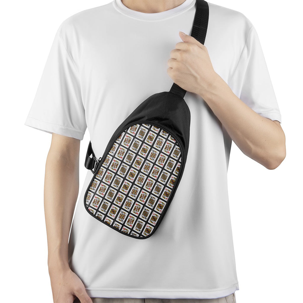 Four Kings Playing Cards Pattern Print Chest Bag