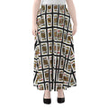 Four Kings Playing Cards Pattern Print Chiffon Maxi Skirt