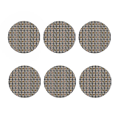 Four Kings Playing Cards Pattern Print Coaster Set