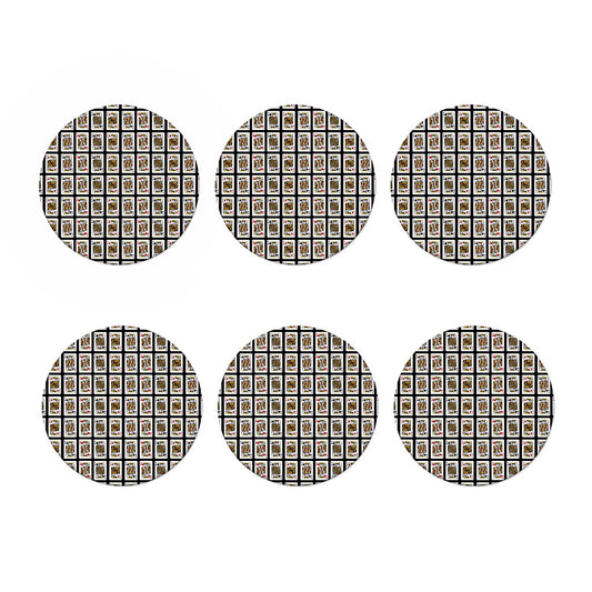 Four Kings Playing Cards Pattern Print Coaster Set