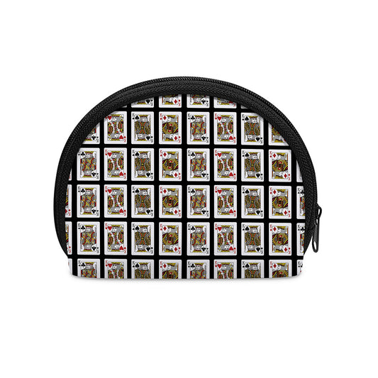 Four Kings Playing Cards Pattern Print Coin Purse
