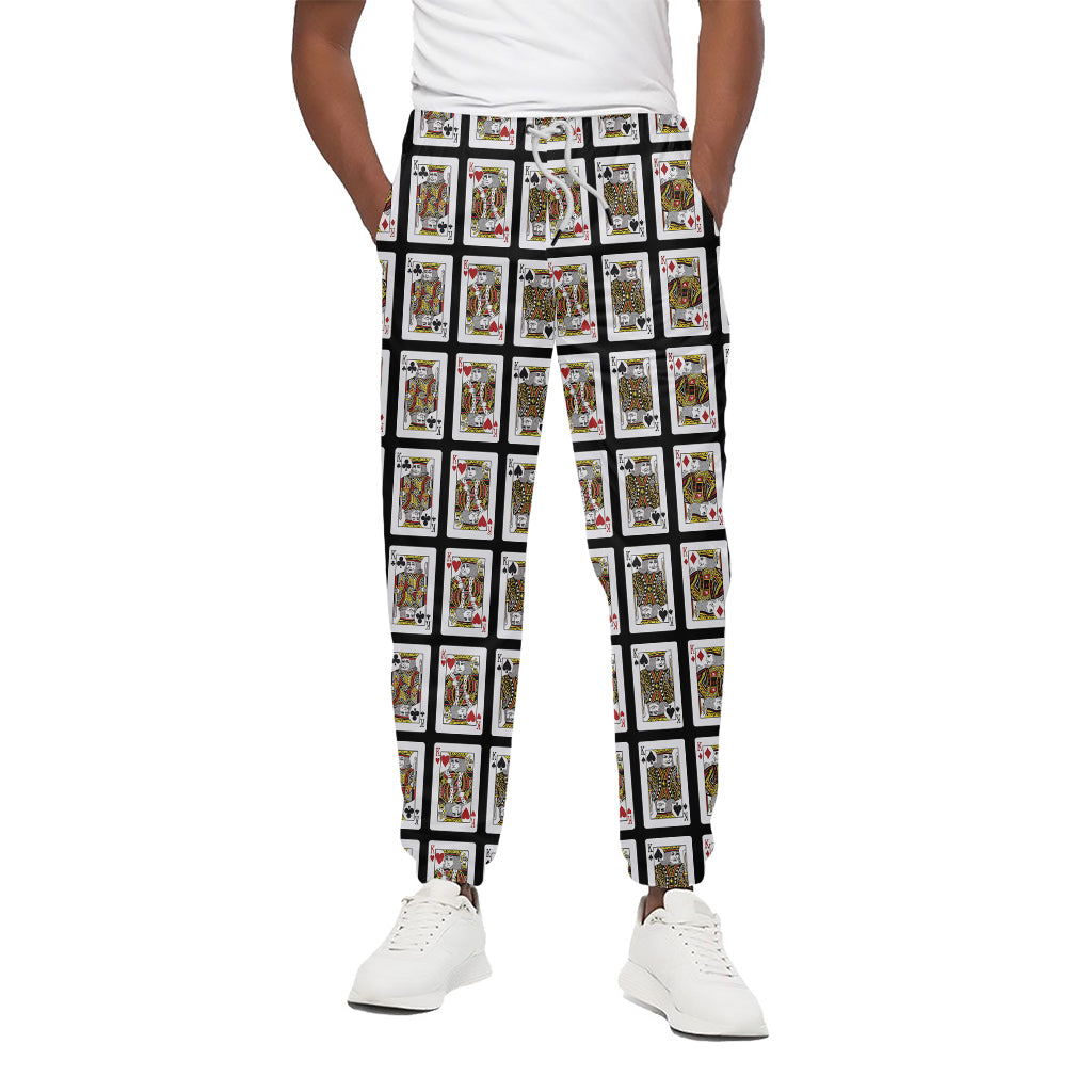 Four Kings Playing Cards Pattern Print Cotton Pants