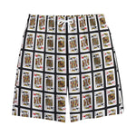 Four Kings Playing Cards Pattern Print Cotton Shorts
