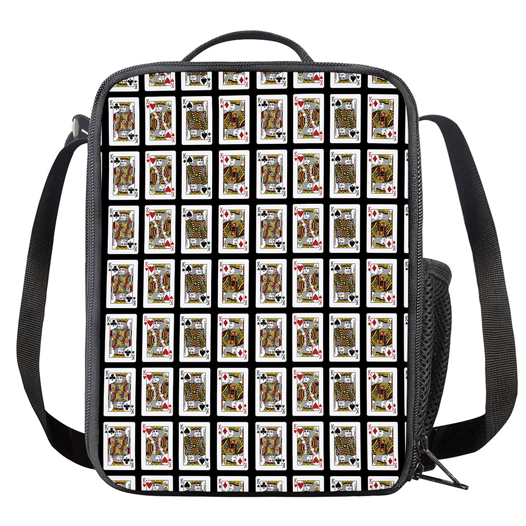 Four Kings Playing Cards Pattern Print Crossbody Lunch Bag
