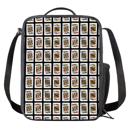 Four Kings Playing Cards Pattern Print Crossbody Lunch Bag