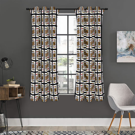 Four Kings Playing Cards Pattern Print Curtain