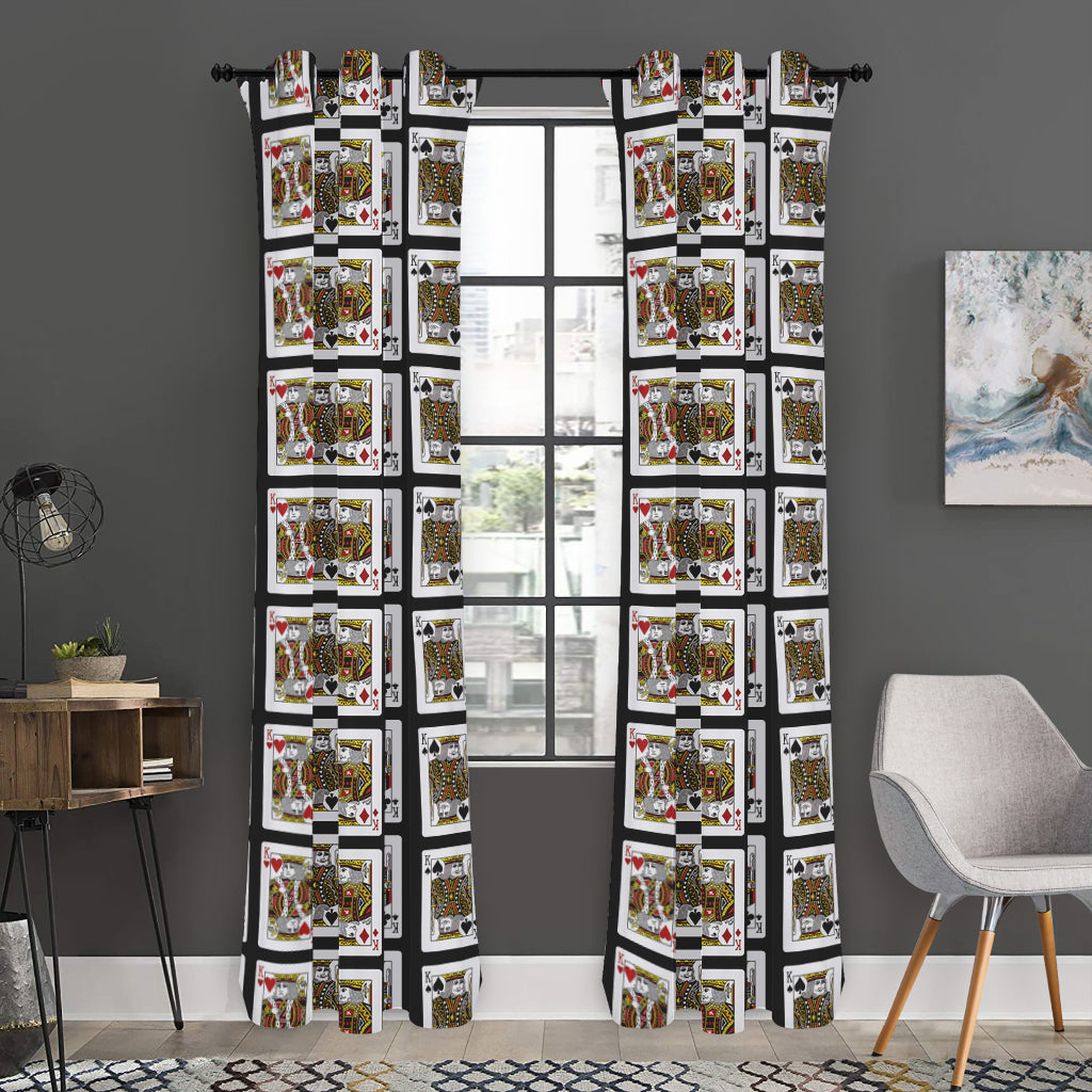 Four Kings Playing Cards Pattern Print Curtain