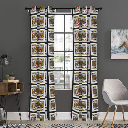 Four Kings Playing Cards Pattern Print Curtain