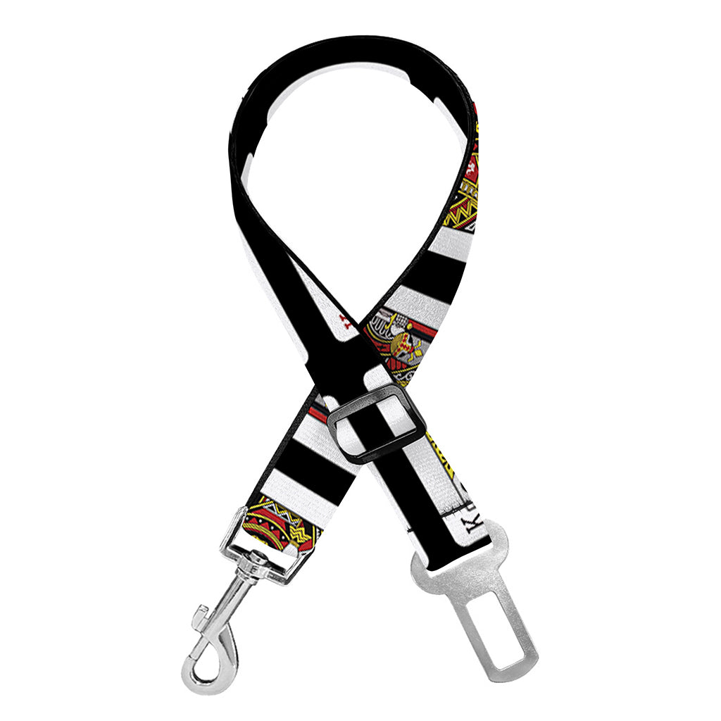 Four Kings Playing Cards Pattern Print Dog Seat Belt