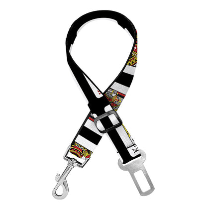 Four Kings Playing Cards Pattern Print Dog Seat Belt