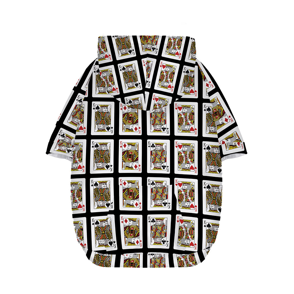 Four Kings Playing Cards Pattern Print Dog Zip Up Hoodie