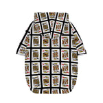 Four Kings Playing Cards Pattern Print Dog Zip Up Hoodie