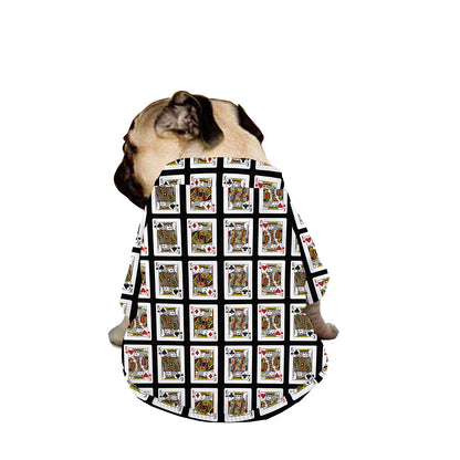 Four Kings Playing Cards Pattern Print Dog Zip Up Jacket
