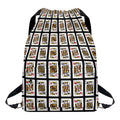 Four Kings Playing Cards Pattern Print Drawstring Backpack