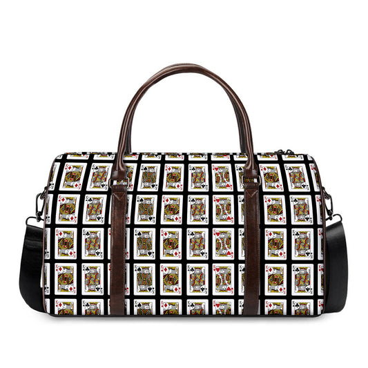 Four Kings Playing Cards Pattern Print Duffle Bag
