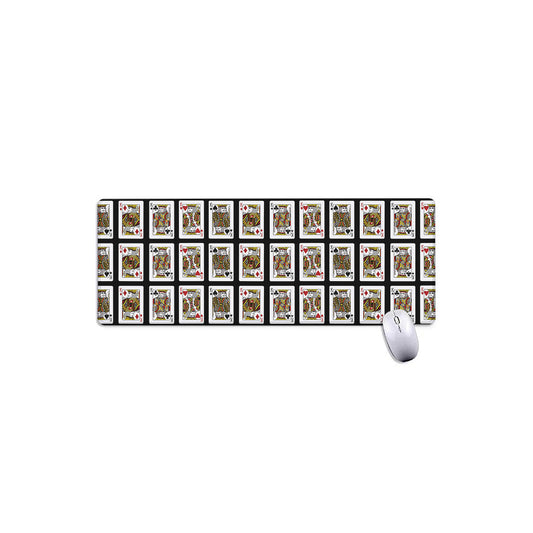 Four Kings Playing Cards Pattern Print Extended Mouse Pad
