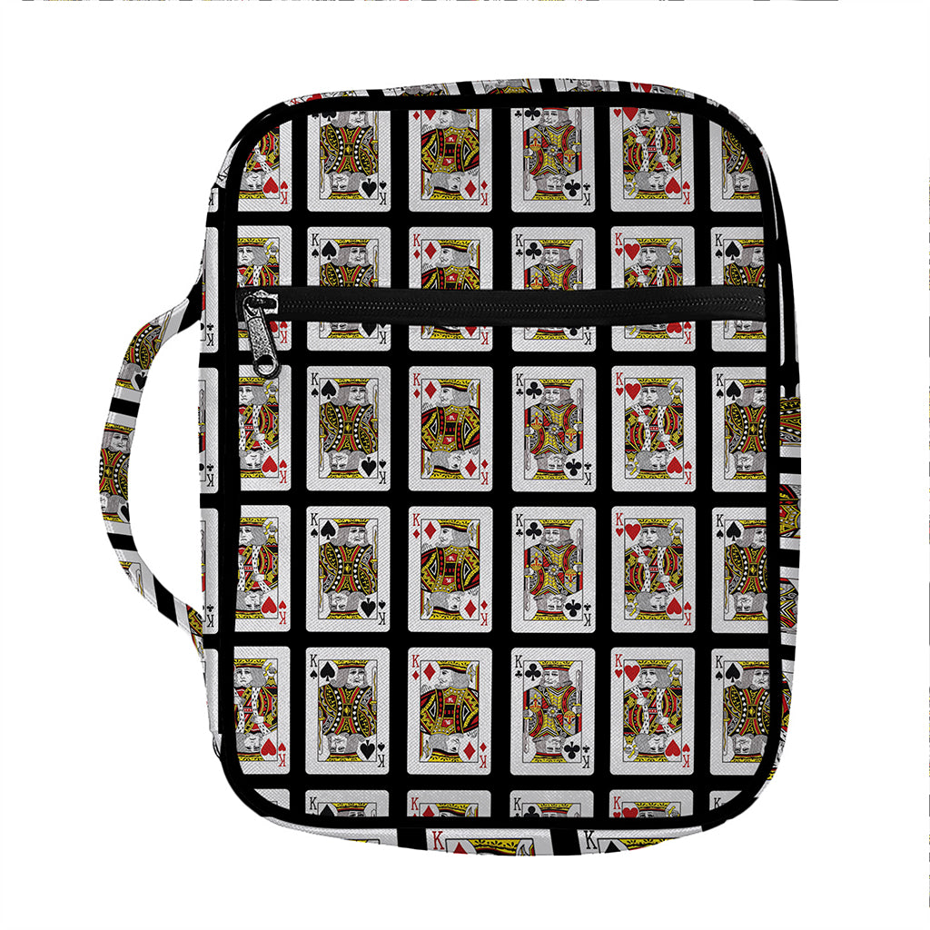 Four Kings Playing Cards Pattern Print Front Pocket Bible Bag