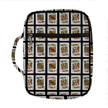 Four Kings Playing Cards Pattern Print Front Pocket Bible Bag