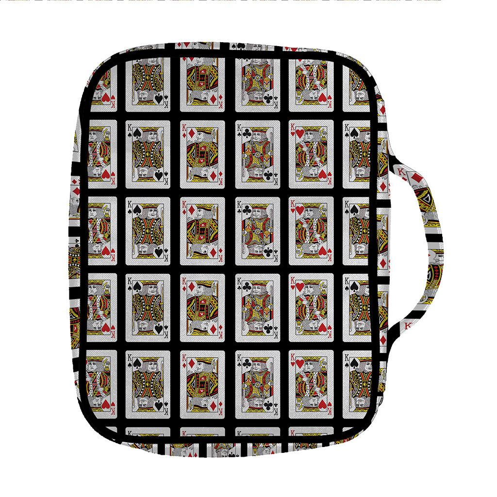 Four Kings Playing Cards Pattern Print Front Pocket Bible Bag