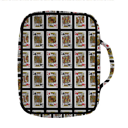 Four Kings Playing Cards Pattern Print Front Pocket Bible Bag