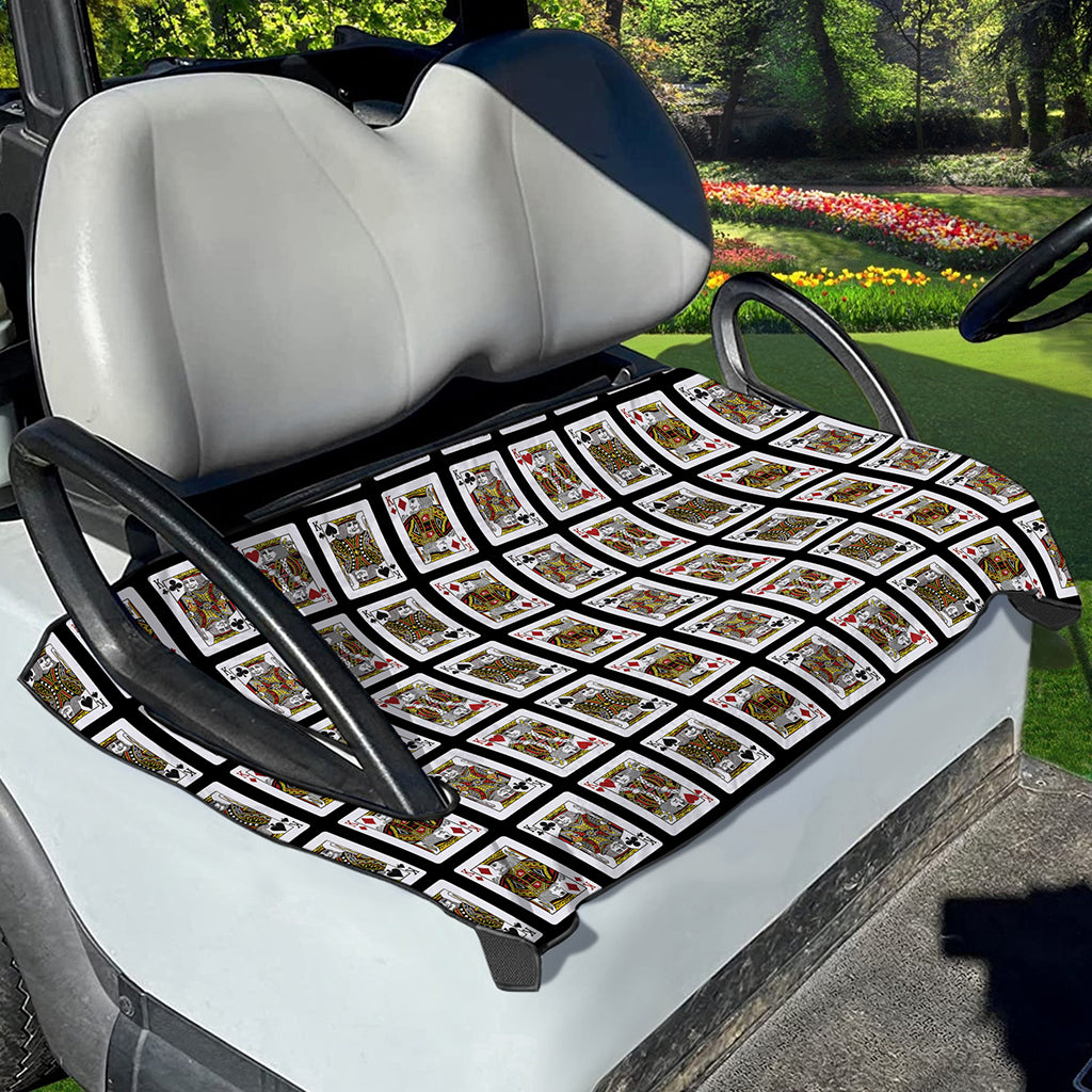 Four Kings Playing Cards Pattern Print Golf Cart Seat Cover