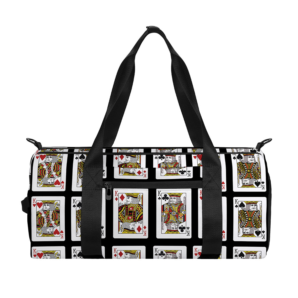 Four Kings Playing Cards Pattern Print Gym Bag