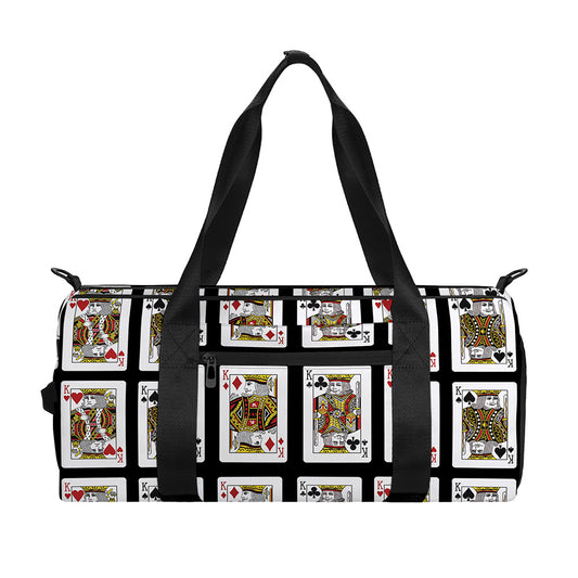 Four Kings Playing Cards Pattern Print Gym Bag