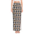 Four Kings Playing Cards Pattern Print High Slit Maxi Skirt