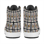 Four Kings Playing Cards Pattern Print High Top Leather Sneakers