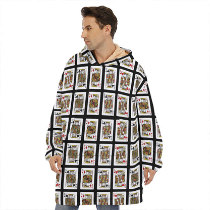 Four Kings Playing Cards Pattern Print Hoodie Blanket
