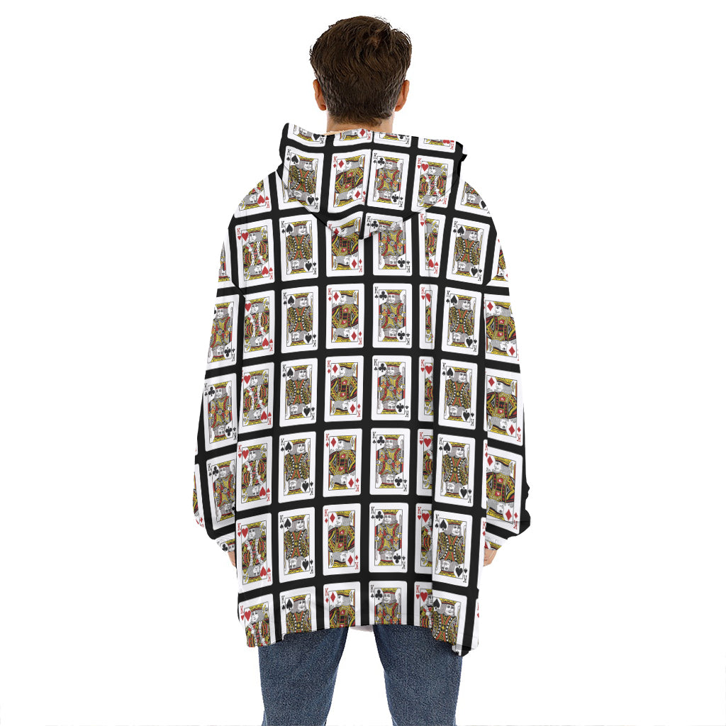 Four Kings Playing Cards Pattern Print Hoodie Blanket