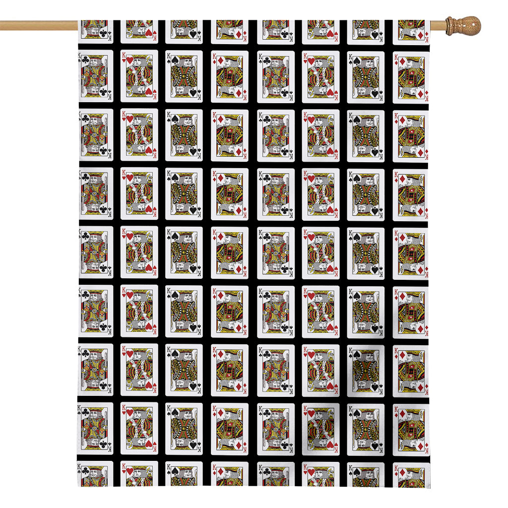 Four Kings Playing Cards Pattern Print House Flag
