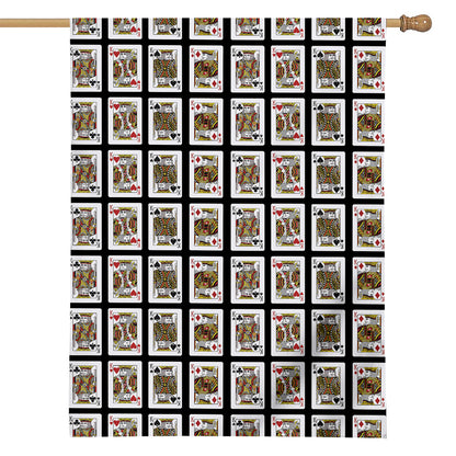 Four Kings Playing Cards Pattern Print House Flag