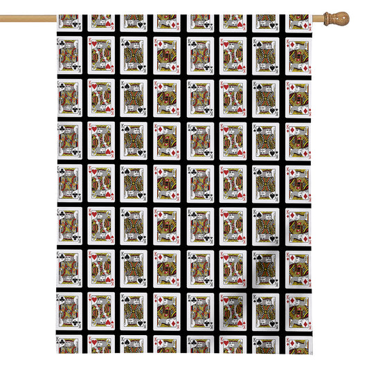 Four Kings Playing Cards Pattern Print House Flag