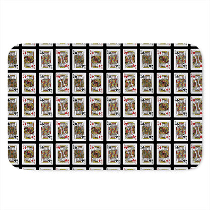 Four Kings Playing Cards Pattern Print Indoor Door Mat