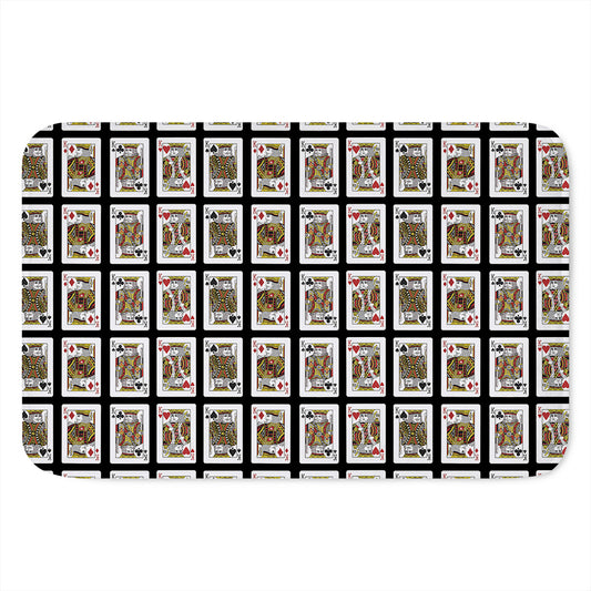 Four Kings Playing Cards Pattern Print Indoor Door Mat