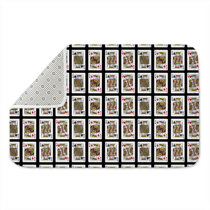 Four Kings Playing Cards Pattern Print Indoor Door Mat