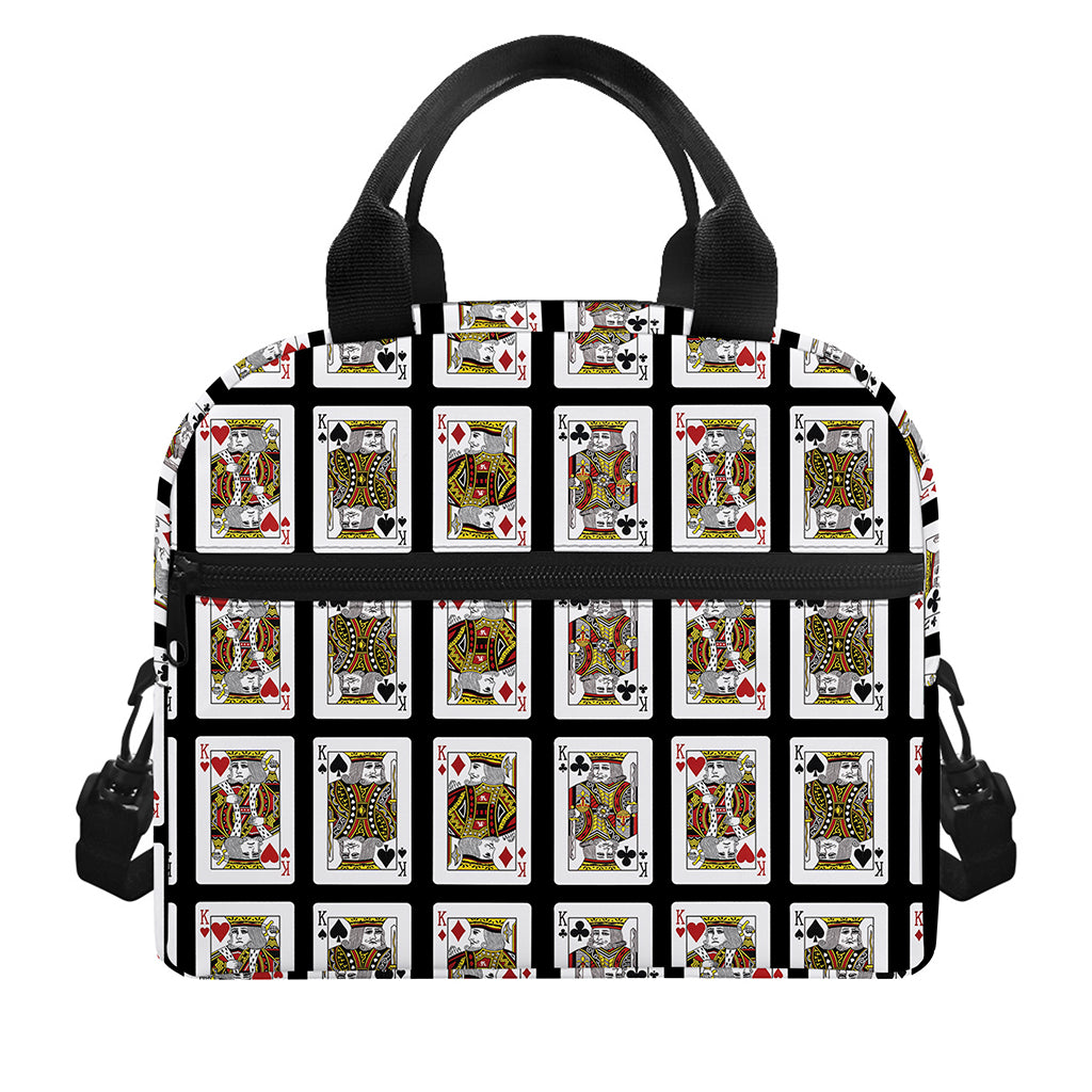 Four Kings Playing Cards Pattern Print Insulated Lunch Bag