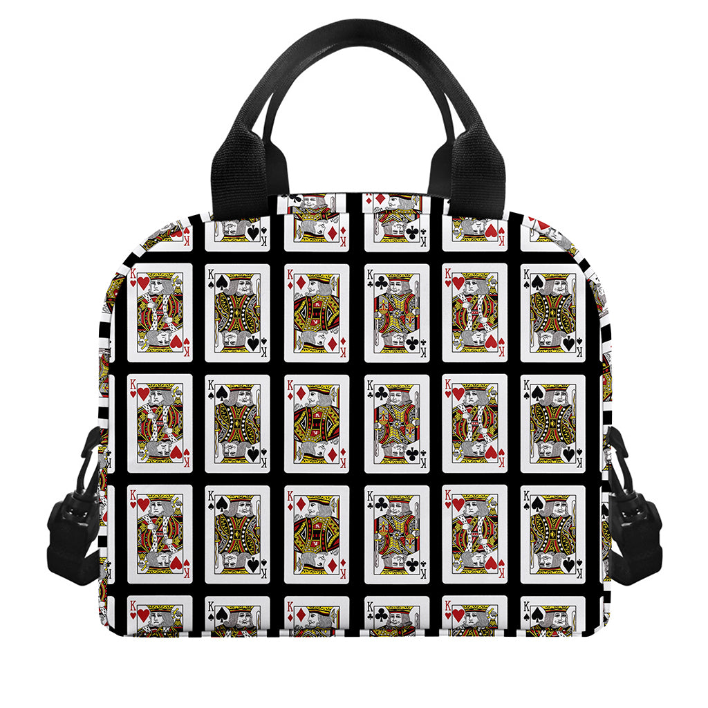 Four Kings Playing Cards Pattern Print Insulated Lunch Bag