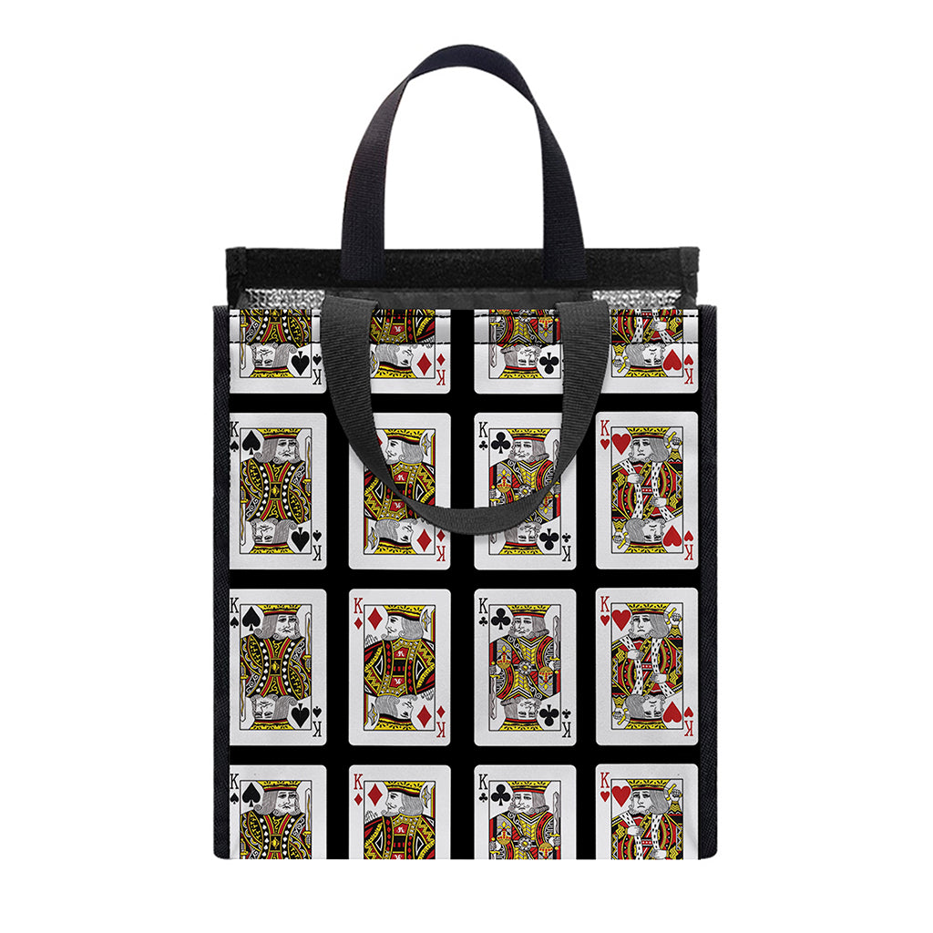 Four Kings Playing Cards Pattern Print Insulated Lunch Tote