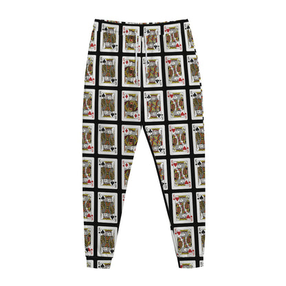 Four Kings Playing Cards Pattern Print Jogger Pants