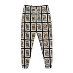 Four Kings Playing Cards Pattern Print Jogger Pants