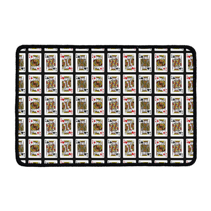Four Kings Playing Cards Pattern Print Kitchen Mat