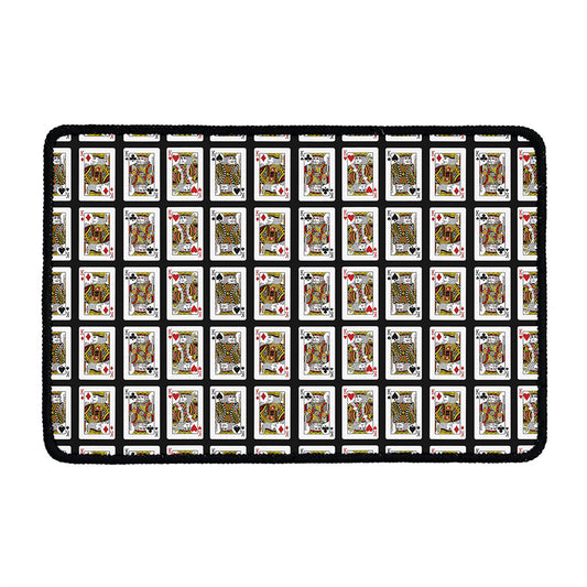Four Kings Playing Cards Pattern Print Kitchen Mat