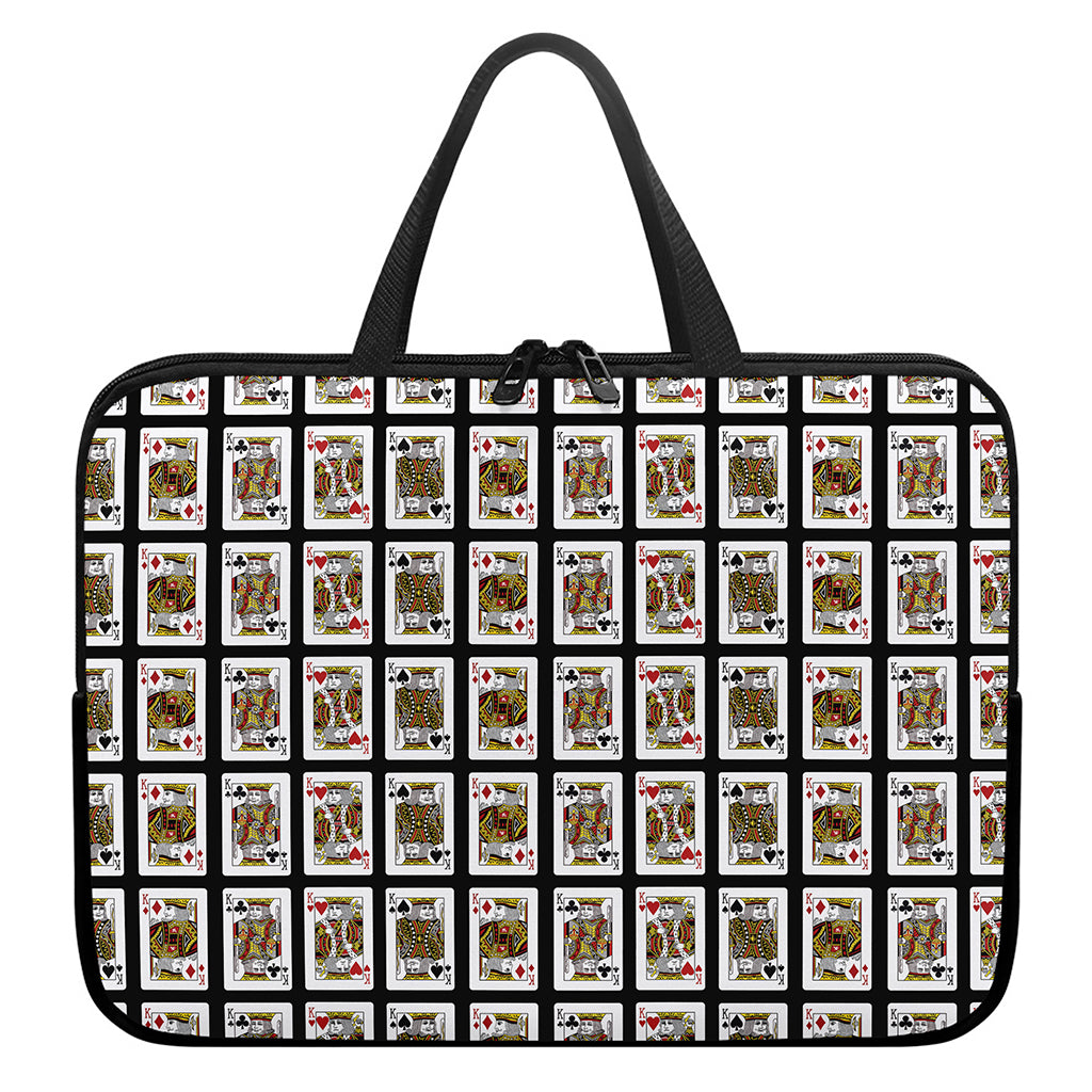 Four Kings Playing Cards Pattern Print Laptop Sleeve With Handle